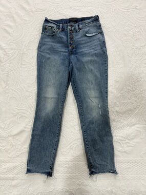 Lucky Brand Straight-Leg Jeans in Faded Blue with Button-Fly